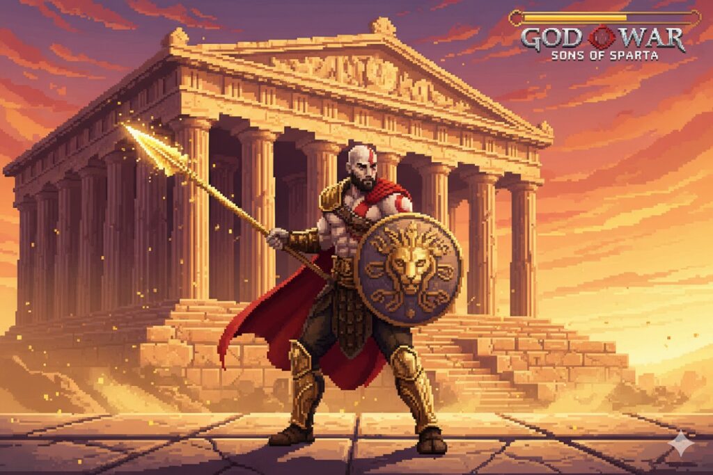 Kratos en armure comme dans God of War Sons of Sparta