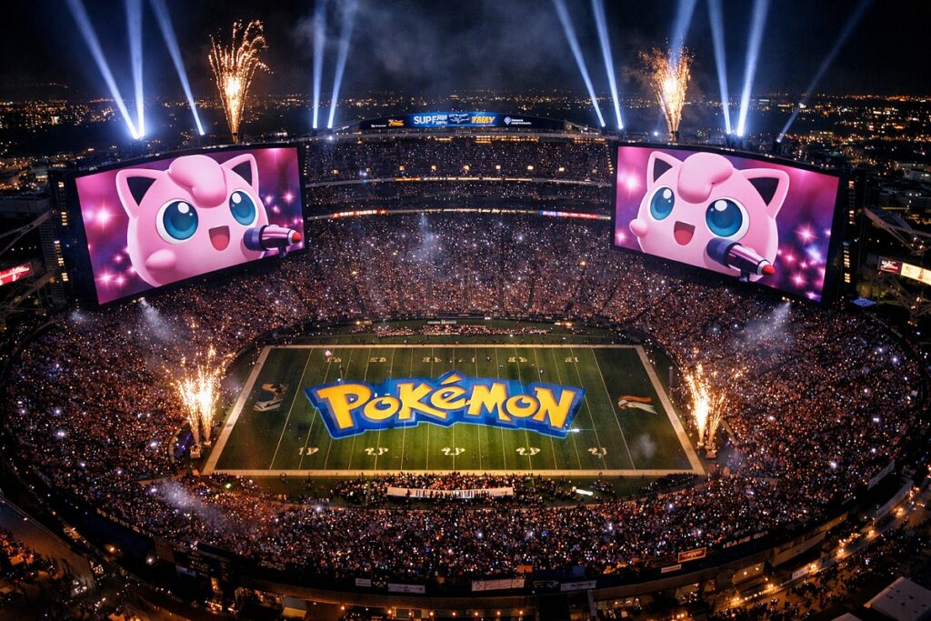 Montage créatif d’un stade de Super Bowl 