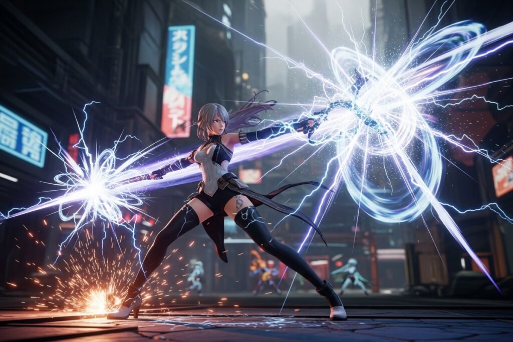 Scène de combat d’un jeu comme Zenless Zone Zero