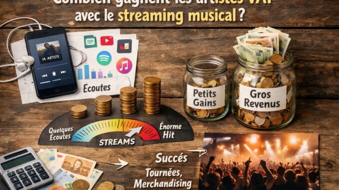 Illustration du financement des artistes via streaming