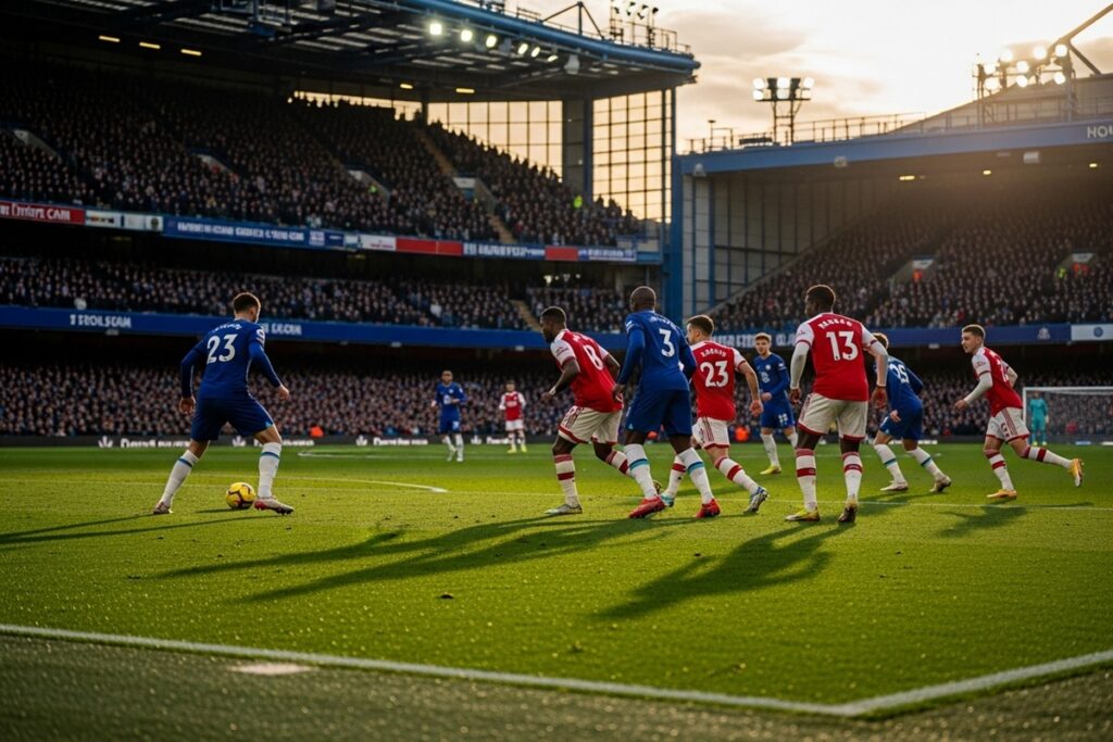 Un match de football en Premier League 
