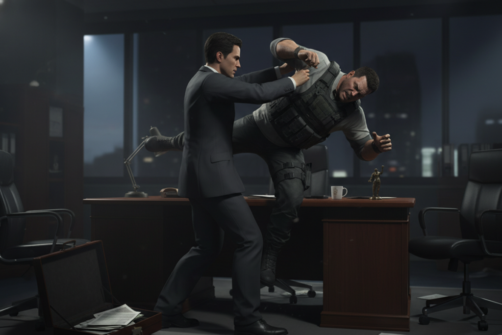 Un combat comme dans le jeu d’action James Bond 007 First Light