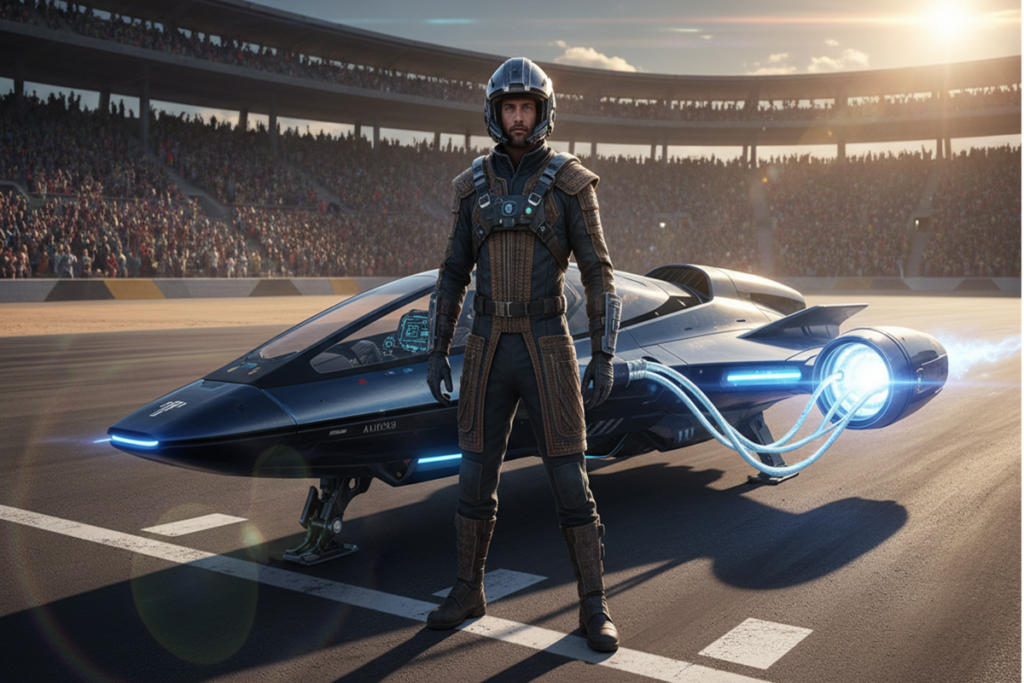 Un pilote de course comme dans le jeu Star Wars : Galactic Race