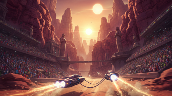 Un module de course spatial comme dans le jeu Star Wars : Galactic Race