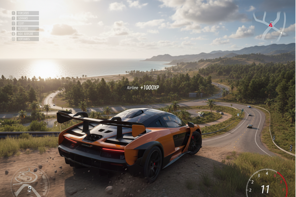 Gameplay d’un jeu de course similaire à Forza Horizon 6