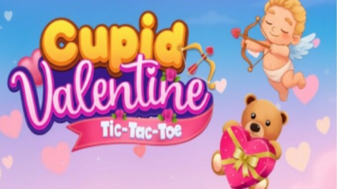 affiche du jeu pour la Saint Valentin Cupid Valentine Tic-Tac-Toe