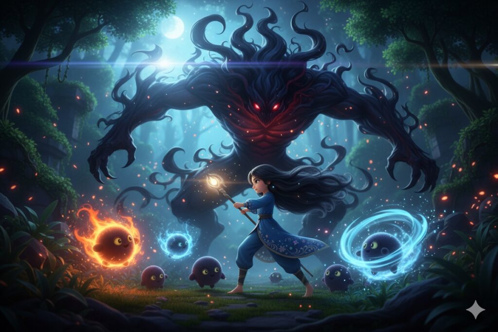 environnement forestier fantastique comme dans Kena: Scars of Kosmora