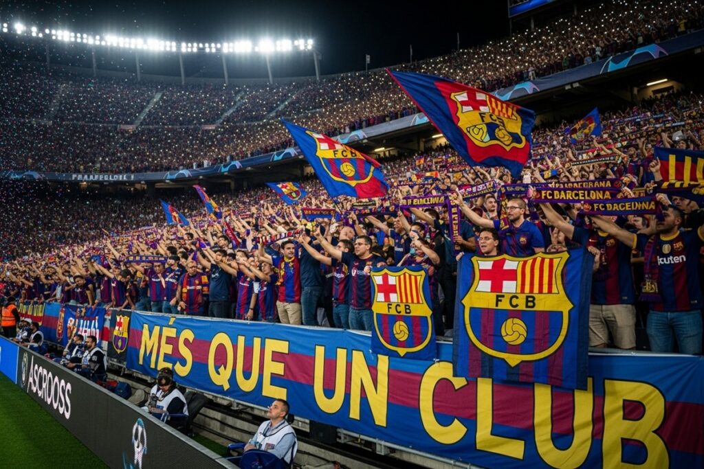 Supporteurs du FC Barcelone lors d'un match de Liga