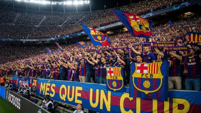 Supporteurs du FC Barcelone lors d'un match de Liga
