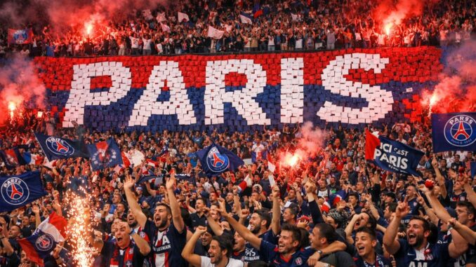 Supporteurs du PSG lors d’un match de Ligue 1