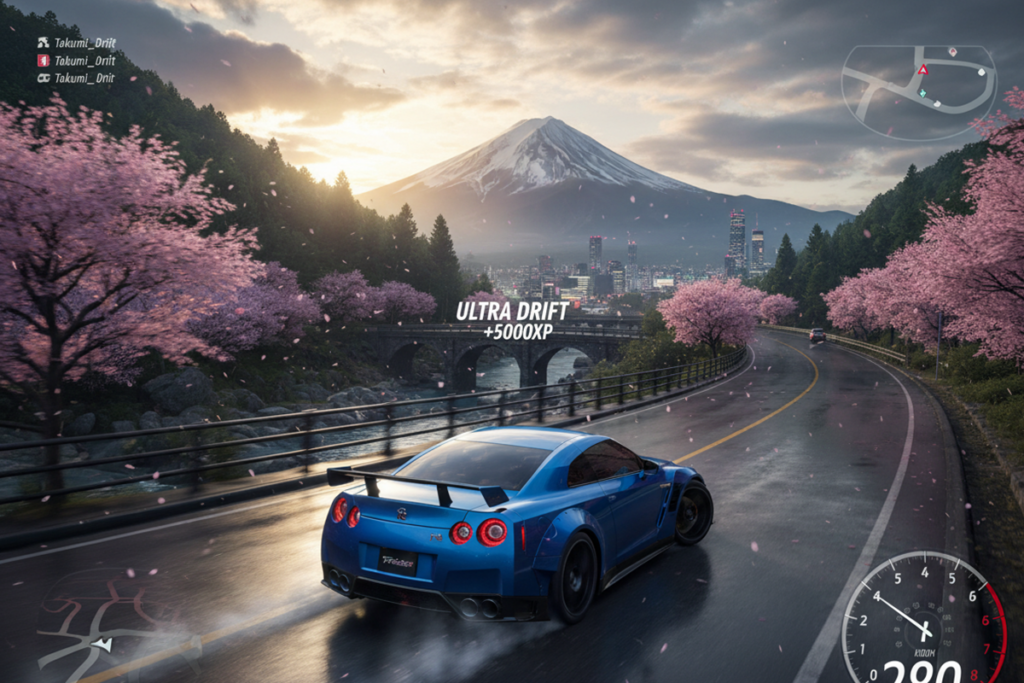 Gameplay d’un jeu automobile comme Forza Horizon 6