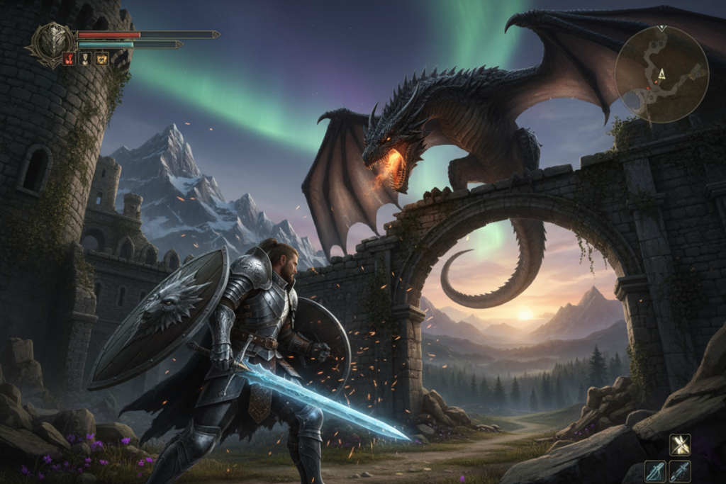 Gameplay d’un ARPG fantasy comme The Elder Scrolls VI