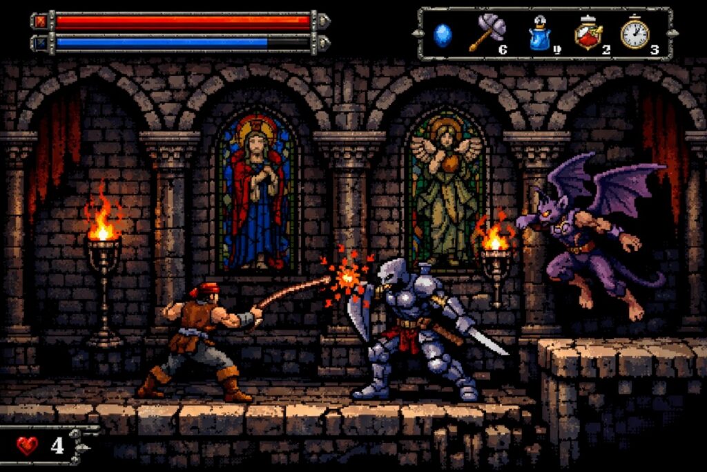 gameplay d’un jeu comme Castlevania: Belmont's Curse
