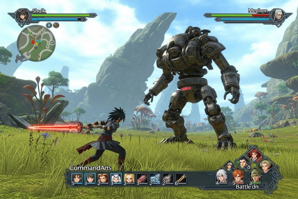 gameplay d’un jeu inspiré de Xenoblade Chronicles