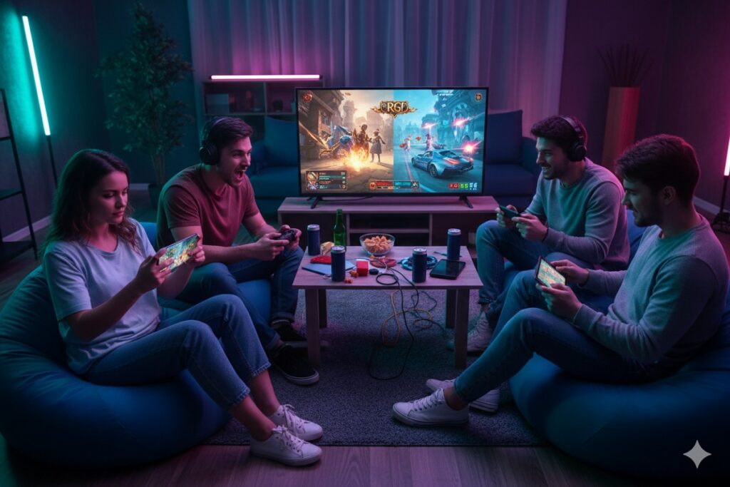 gamers jouant à des jeux en ligne gratuits