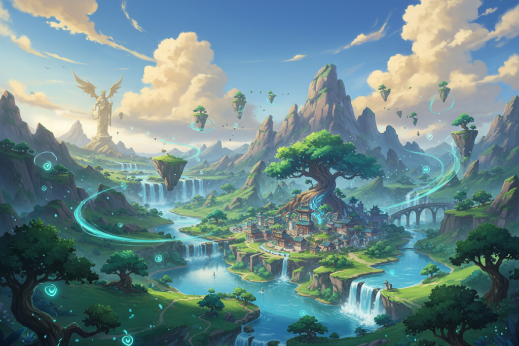Un univers similaire à celui du jeu ARPG Genshin Impact