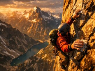 grimpeur en pleine ascension comme dans Cairn