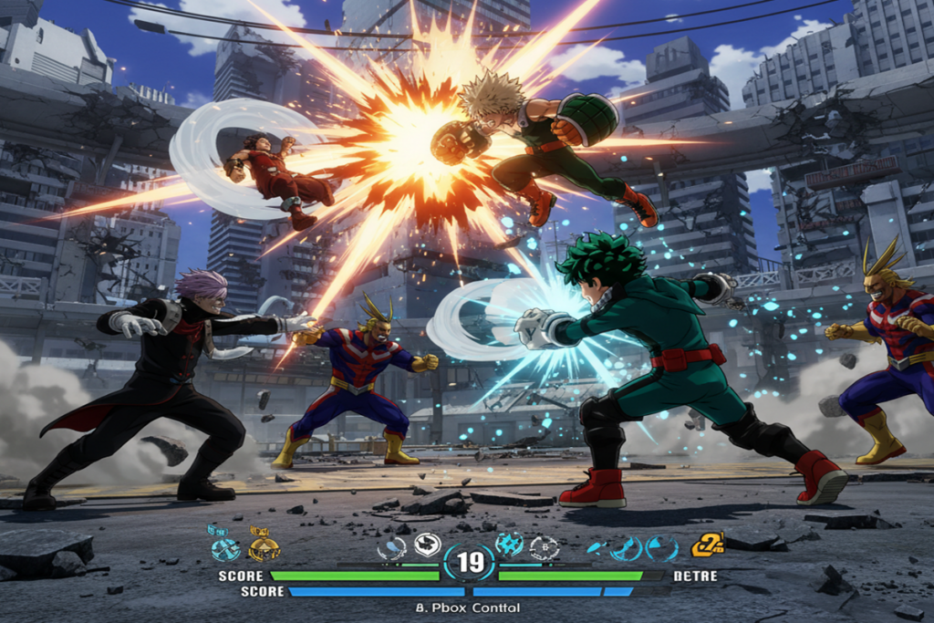 Gameplay d’un jeu d’action similaire à My Hero Academia : All’s Justice
