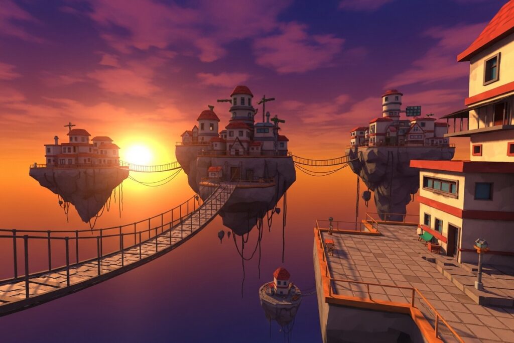 île flottante d’un jeu comme Dread Delusion