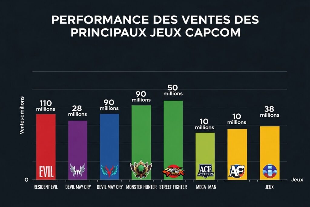 infographie performance de ventes de Resident Evil