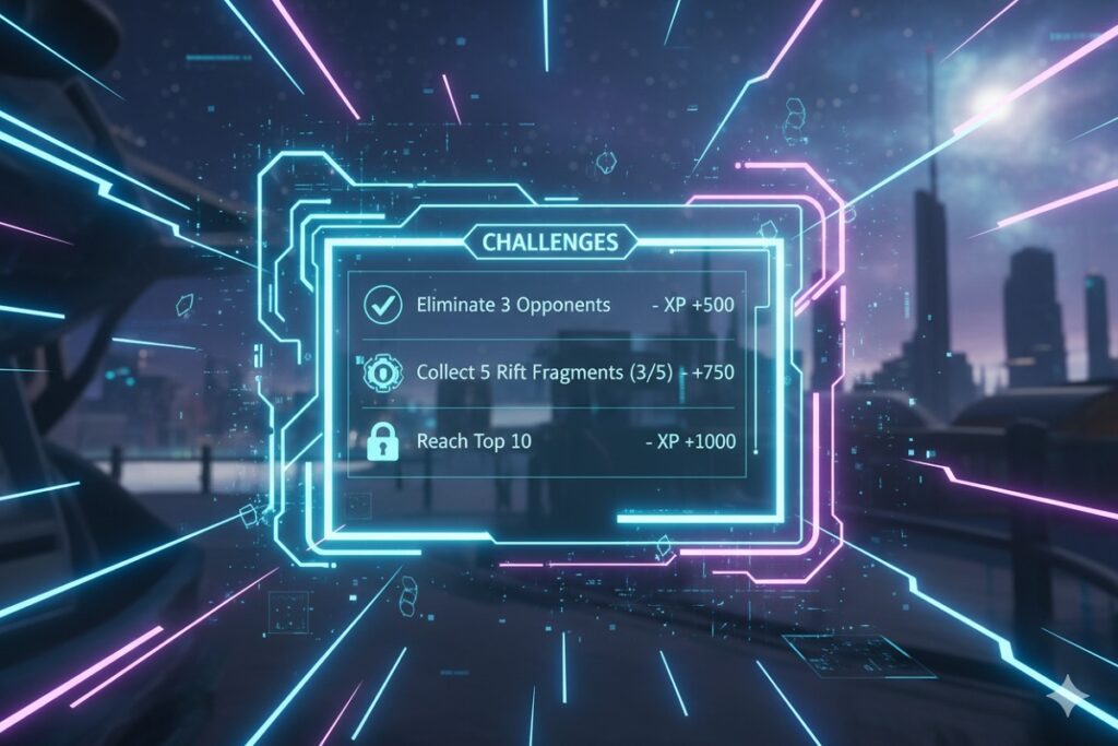 interface de jeu Battle Royale inspirée de Fortnite