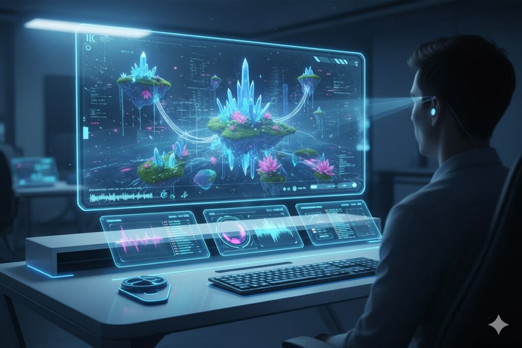 interface d'un moteur de jeu vidéo généré par IA générative