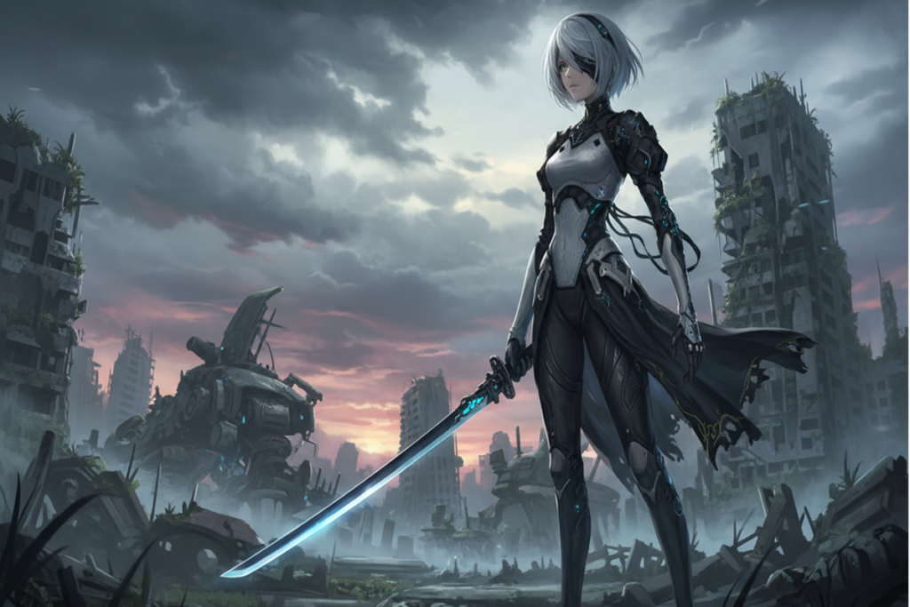 Personnage similaire à YoRHa dans NieR