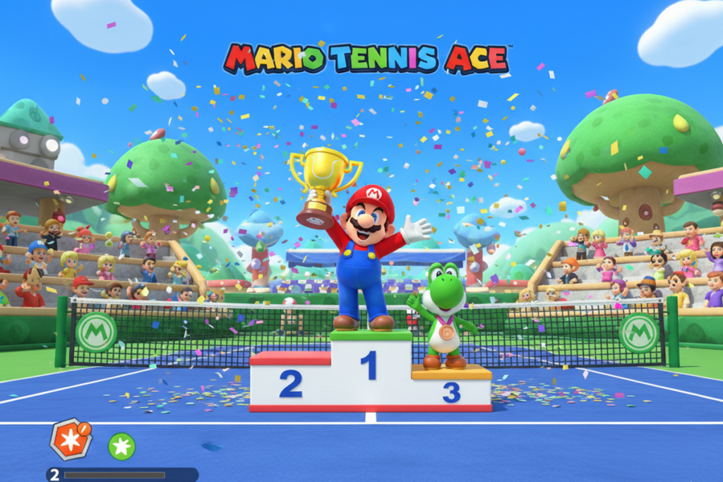 Gameplay d’un jeu de sport similaire à Mario Tennis Fever