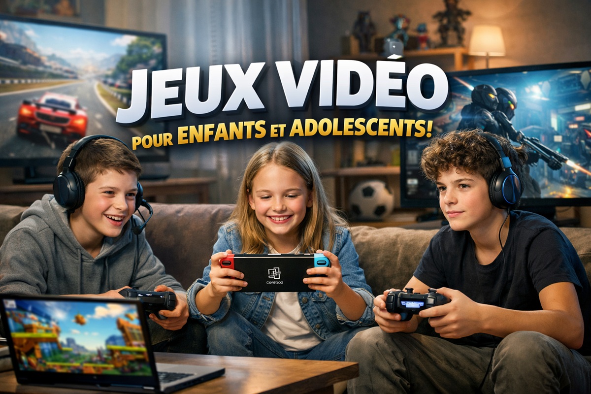 Des adolescents lors d’une partie de jeux vidéo