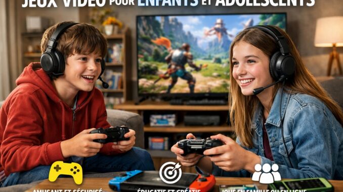 Des enfants lors d’une partie de jeux vidéo