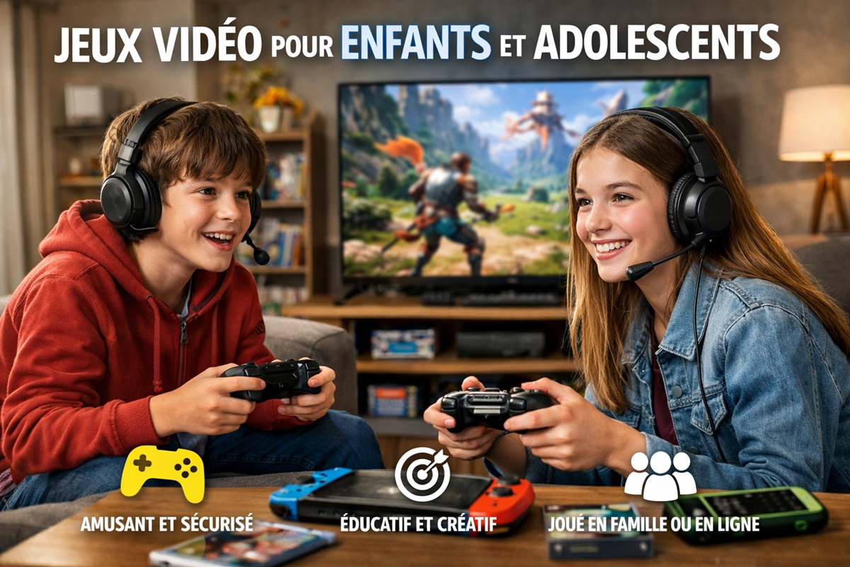 Des enfants lors d’une partie de jeux vidéo