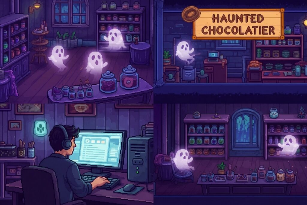 monde mystérieux et enchanteur d'un jeu comme Haunted Chocolatier