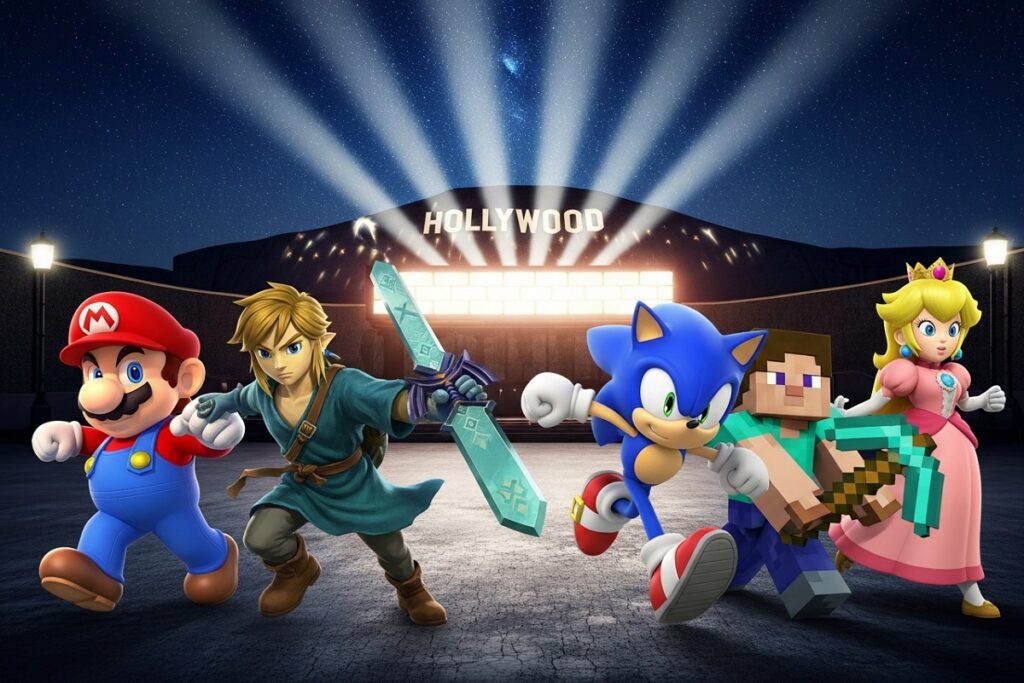 montage cinématographique de personnages de jeux vidéo 