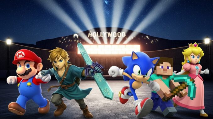 montage cinématographique de personnages de jeux vidéo