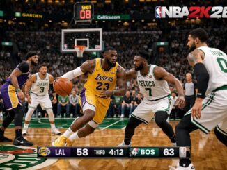 Gameplay d’un jeu de basketball inspire de NBA 2K26