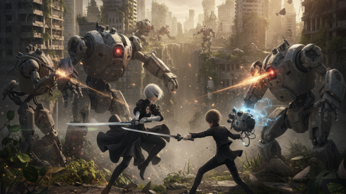 Gameplay d’un jeu similaire à NieR : Automata