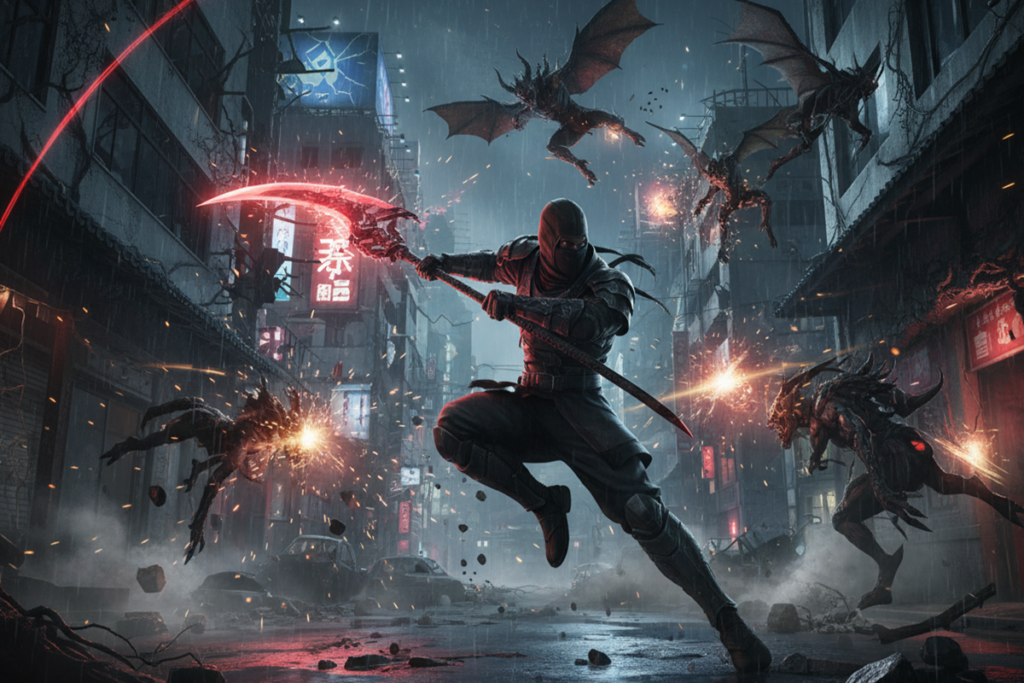 Gameplay d’un jeu similaire à Ninja Gaiden 4