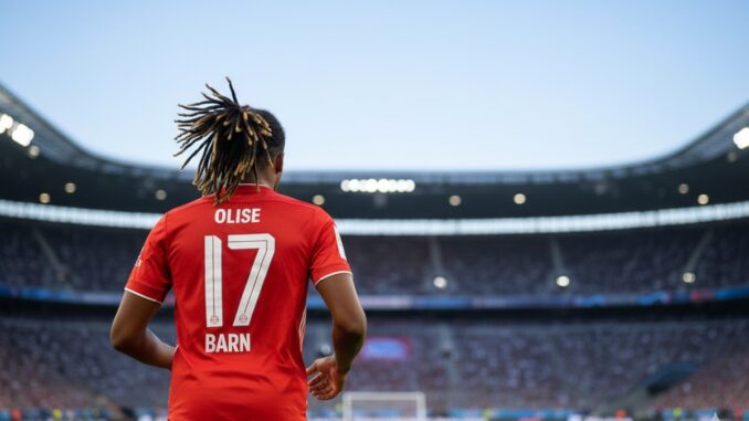 Joueur sous les couleurs du Bayern Munich avec le maillot Olise