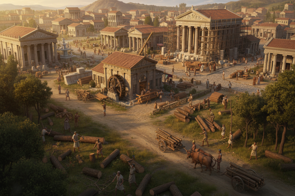 Gameplay d’un city-builder sur la civilisation romaine