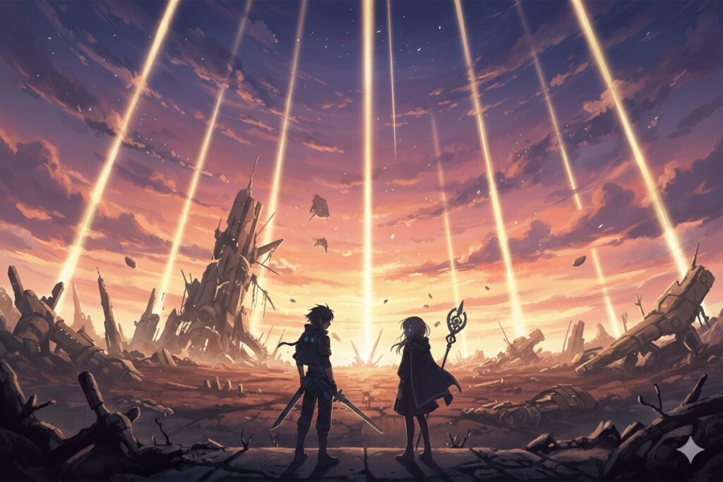 paysage apocalyptique comme dans Rev, Noir : Konami