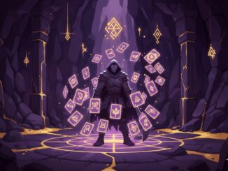 personnage entouré de cartes comme dans Slay the Spire 2