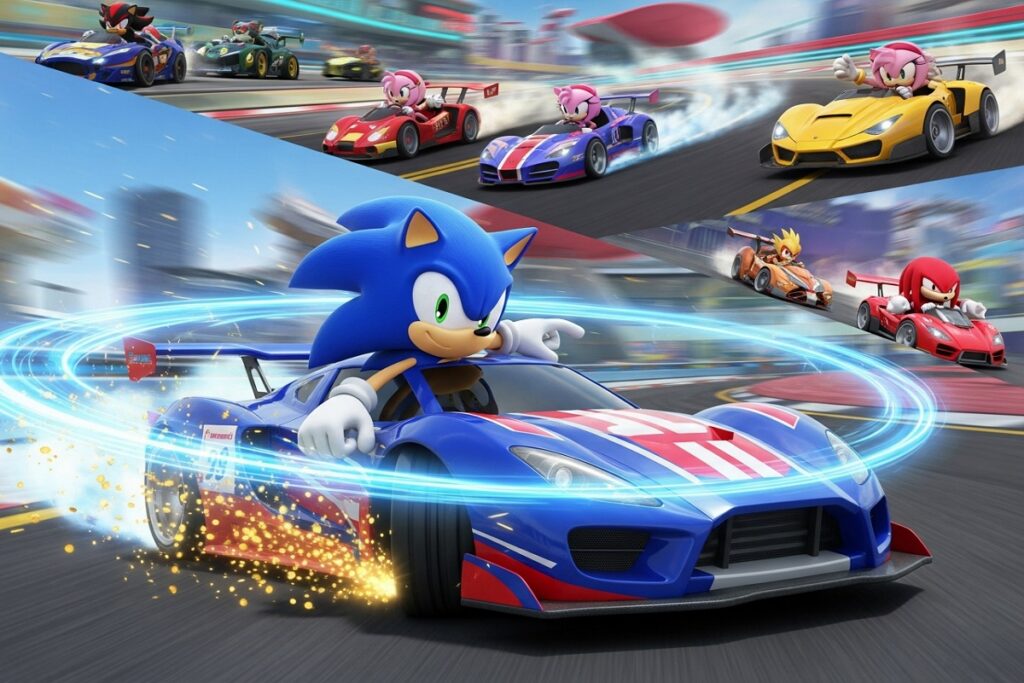 Sonic le hérisson dans un jeu comme Sonic Racing: CrossWorlds