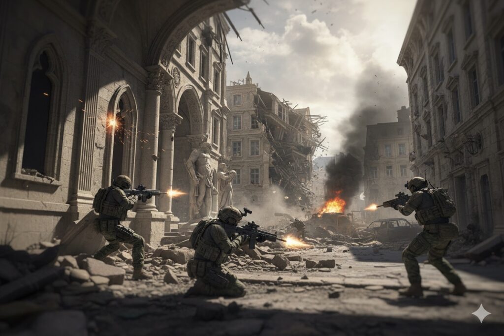 ruines d'architecture européenne comme dans la saison 2