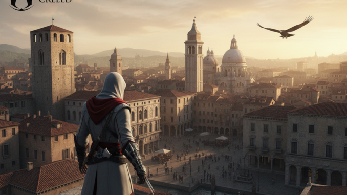 Un assassin comme dans le jeu Assassin’s Creed d’Ubisoft