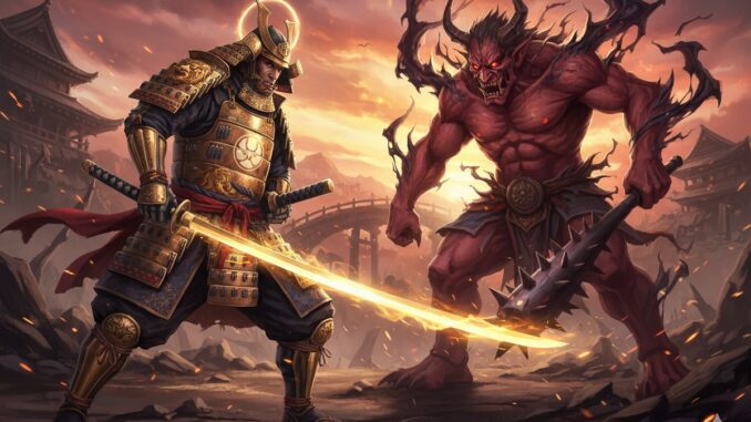 samouraï en armure dorée comme dans Nioh 3