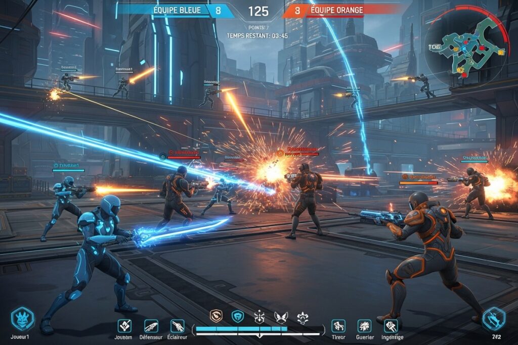 scène d'action inspirée du jeu Highguard