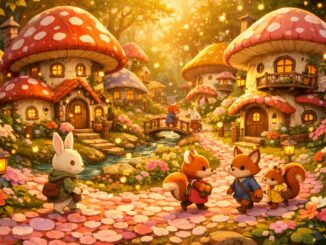 scène enchantée comme dans le jeu Animula Nook