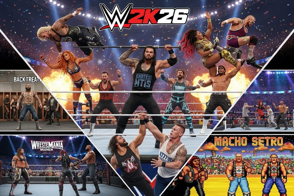 une composition dynamique de la diversité du contenu de WWE 2K26