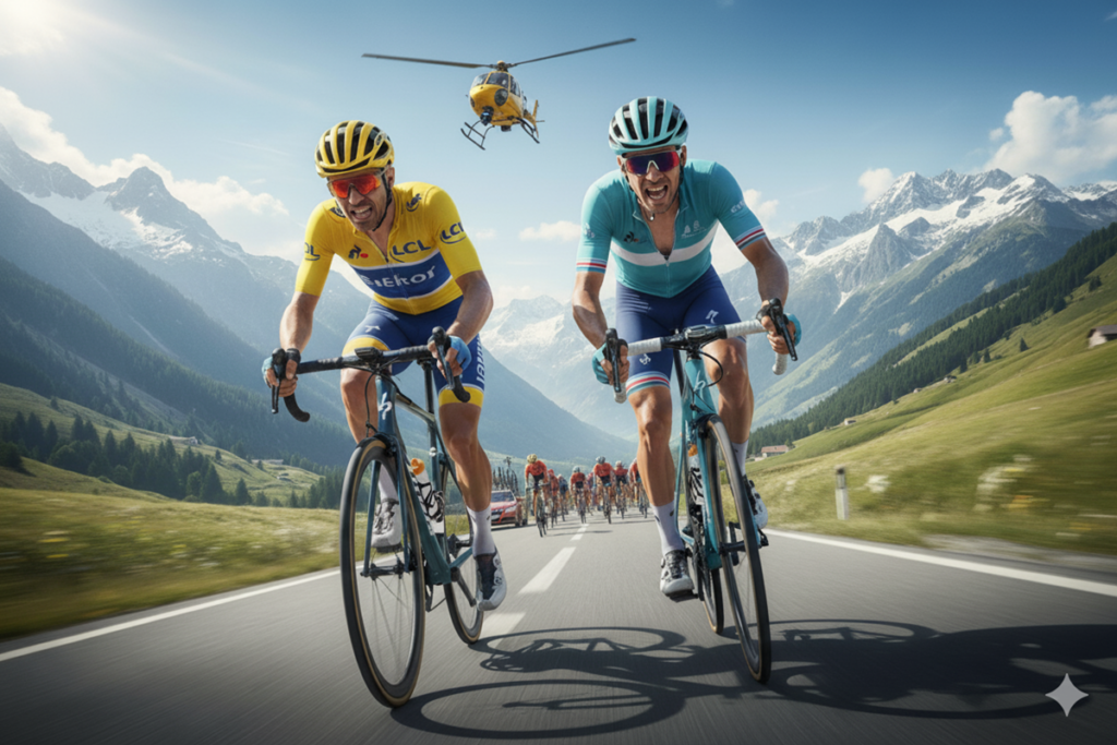 Deux cyclistes lors d’une course
