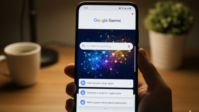 Google Gemini ouvert sur un smartphone